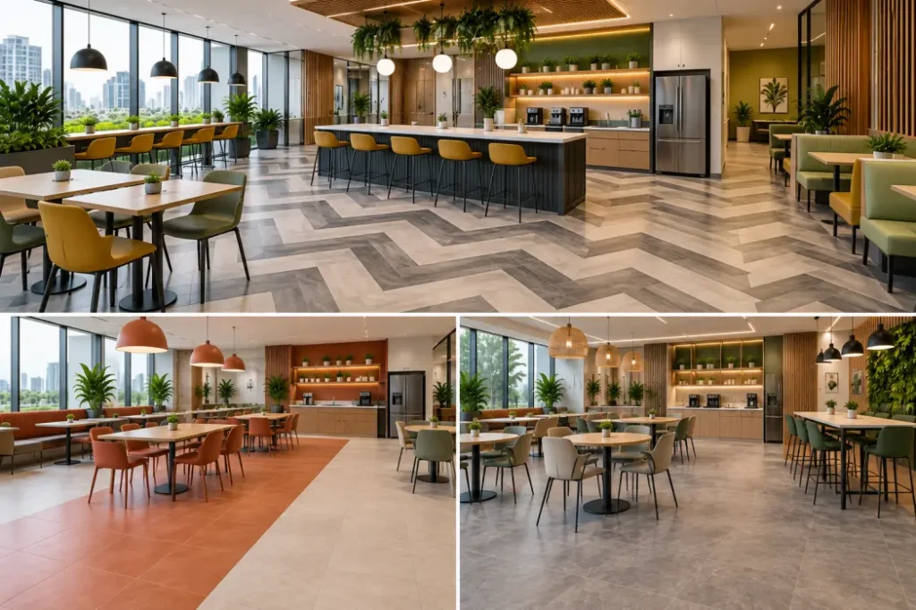 Break room for Office tile Design Ideas